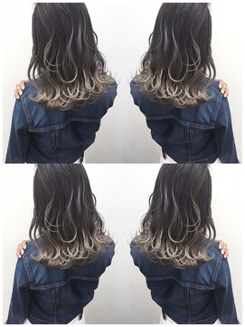 トルネード(TORNADO) 外国人風セミロング ハイライトグラデーション グレージュ