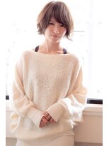 グラムヘア(GLAM HAIR)&nbsp;【GLAM HAIR】 外ハネショート×透け感カラー