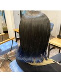 グレージュ×アイリッシュブルー