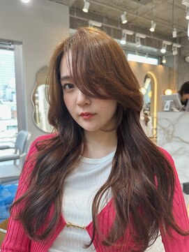シーシンジュク 新宿南口(Sea shinjuku) 韓国前髪×ショコラアッシュ【新宿/髪質改善/ふんわりカール】