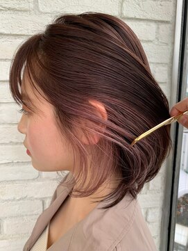 ロンドアベニール 北千住(Lond avenir) インナーカラー　ピンクベージュ