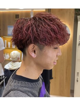 ルースト 渋谷店(ROOST) ワインレッド×ツイストスパイラルパーマ