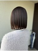 切りっぱなしボブ　ストレート　縮毛矯正　ボブ
