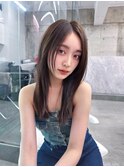 黒髪ボブルフネビージュ小顔ワンレン顔まわり韓国レイヤーカット