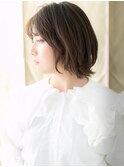 大人可愛いくせ毛風黒髪重めボブパーマA0越谷20代30代40代#10