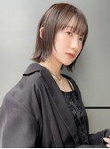 逆三角形 外ハネ 切りっぱなしボブM20250921