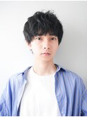 メンズナチュラルラウンドマッシュニュアンスパーマ