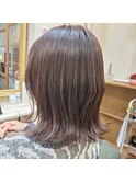 切りっぱなしボブ×インナーカラー[30代40代50代]