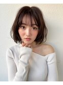 夏カラーブリーチなしボブパーマ/ブラウン/小顔ショートp北浦和