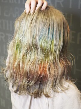 アース モード 北習志野店(EARTH Mode) ハイトーンミルクティベージュ×インナーレインボー