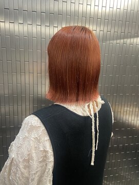 ボアップ(boappu) #オレンジカラー#切りっぱなし#ぷつっと#オレンジブラウン