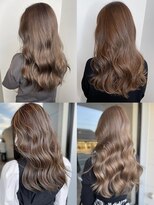 美容室フルール&nbsp;大人かわいいバレイヤージュブリーチハイライトショコラアッシュ