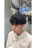 ツイストスパイラルパーマ刈り上げパーマ黒髪ツーブロック