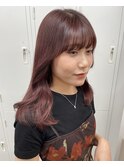 【井上】韓国風顔周りレイヤー暖色カラー前髪あり