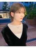 ナチュラル小顔前髪あり後れ毛サイドバング結べるボブくびれヘア