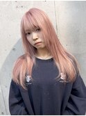 ピンクカラー/ケアブリーチ/ハイトーン/レイヤーカット/髪質改善