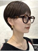 ショート/前髪/マッシュ/毛流れ/カット/シースルーバング