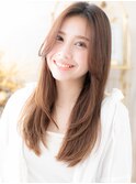 センターパートかきあげ前髪抜け感小顔ロングh3川口20代30代40代