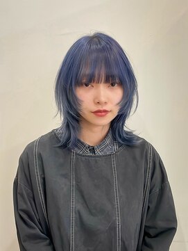 サクラ オモテサンドウ(SAKURA) ブルーラベンダー×ミディアムウルフ◎ブリーチ/髪質改善/ボブ