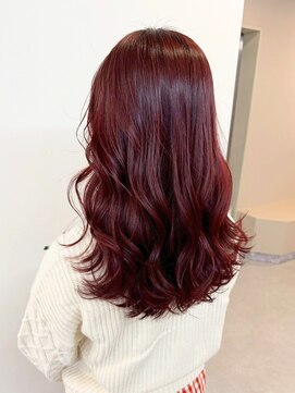 エトレ(etore) ブリーチなしダブルカラー/チェリーレッド/ロングレイヤー