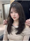 黒髪カタログココアベージュ小顔オリーブグレークラゲヘアー博多