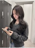 ダークグレージュ×ロングレイヤー