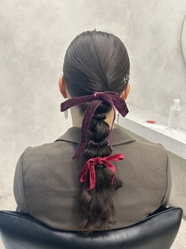 ノアル 大宮店(NOAHL) 結婚式/ヘアセット/編みおろし/リボンアレンジ