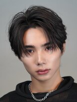 アロ 渋谷(Alo)&nbsp;黒髪センターパート×毛流れパーマ