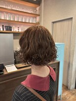 ハロ 蕨(HALO)&nbsp;オレンジブラウンボブパーマ【阿部佑香】