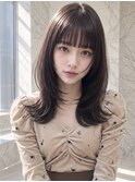 くびれヘア韓国ヘア顔まわりレイヤー透明感銀座20代30代