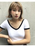 切りっぱなし外ハネボブ×ヌーディーベージュ