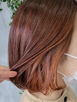 テトヘアー(teto hair) インナーカラー　オレンジ　オレンジカラー　ボブ　デザイン