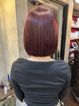 アンリ(Henri) 【かしむら】ワインレッド/ブリーチなしダブルカラー/暖色カラー