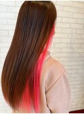 20代30代ビビットピンクインナーカラー