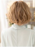 ■ホワイトブロンドハイトーンカラー小顔ボブ710戸頭10代20代