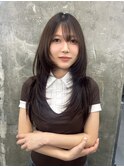 ハイライトカラーミルクティーベージュレイヤーカット