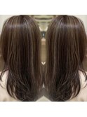 ハイライトがアクセント★セミロングレイヤースタイル