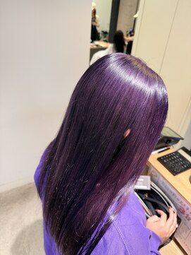 デバイス バイ フレイムス 越谷(DEVICE by Frames) ダブルカラー　ブリーチ　ムラサキ