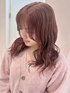 モナ 髪質改善(MONA) 【MONA】ストロベリーラテカラー/透明感/レイヤーカット