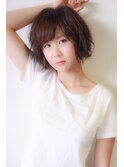ふわくしゅボブ/暗髪グレージュ