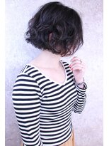 キャアリー(Caary)&nbsp;福山市　パーマ人気Caary　切りっぱなし無造作ワンレンボブ♪