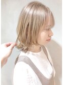 【堀惠洋平】ミルクティーベージュ レイヤーボブ  20代/30代