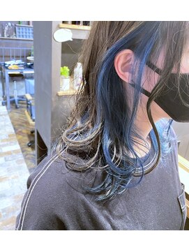 ベランダ(veranda) サファイアグレージュとインナーカラー・マリンブルー