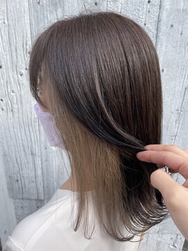 アン(Hair make un) 【インナーカラー】ミルクティーベージュカラー♪♪