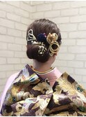 〈avant〉キレイ系シンプルシニヨン　金箔＆水引き