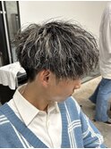 ツイストスパイラルパーママッシュ刈り上げメッシュハイライト