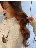 ハイトーン10代20代インナーカラーオレンジ名古屋美容室