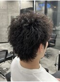 スパイラルショートパーマ/メンズ/刈り上げ/眉毛/ツイスト