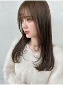 簡単スタイリングブリーチなしグレージュカラーレイヤーカット
