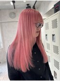 藤沢/ブリーチ/ダブルカラー/コーラルピンク/ロングレイヤー